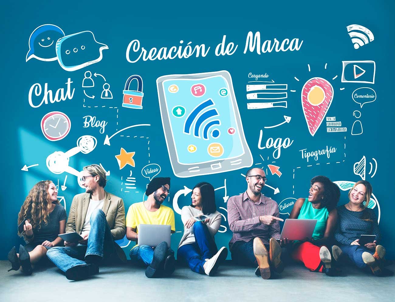 Equipo de personas creando una marca